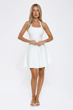 Wink Wink Halter Knit Mini Dress White