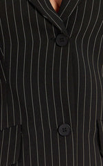 Lioness - Leo Dress in Onyx Pinstripe