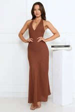 Polished Edge Halter Maxi Dress
