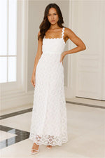 Catching Up Embroidered Maxi Dress White