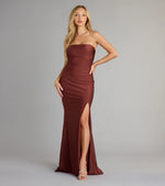 Cheryl Strapless Slit Mermaid Formal Dress