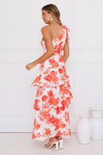 Kehlani One Shoulder Maxi Dress Orange