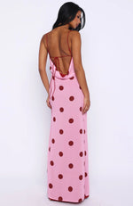 Peony Pop Maxi Dress Pink Polka Dot