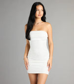 Lena Strapless Bodycon Beaded Mesh Mini Dress