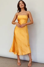 Dolce Life Low Back Midi Dress Orange