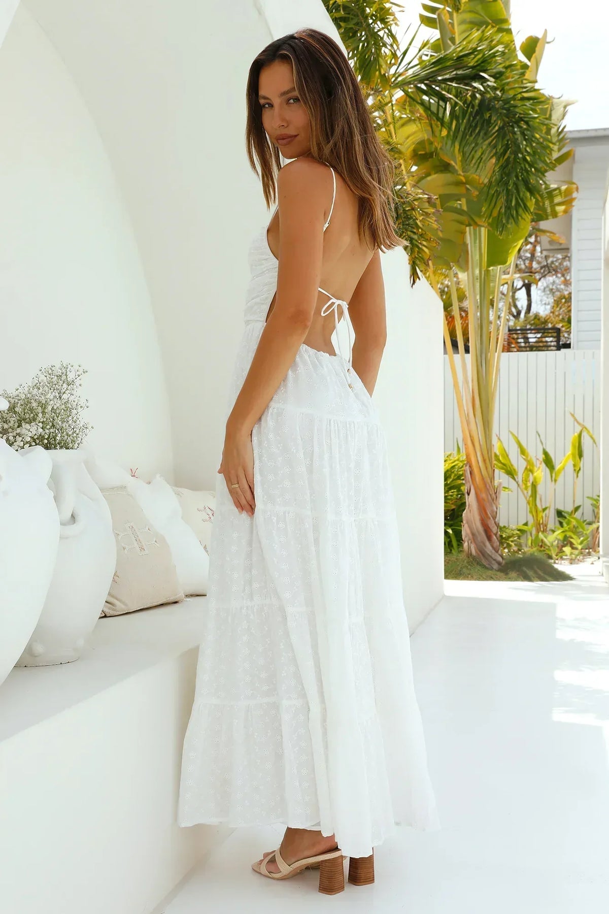 Heavenly Aura Maxi Dress White
