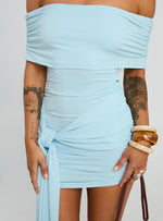 Island Girl Tie Skirt Mini Dress Light Blue
