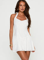 Kaesie Halter Mini Dress White