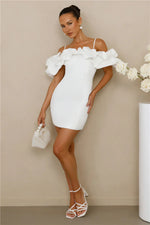 Love On Lock Off Shoulder Mini Dress White