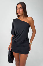Favourite Girl Off Shoulder Mini Dress Black