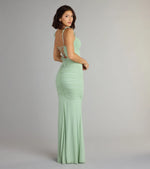 Morgana Lace-Up Ruched Mermaid Dress