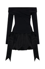 Raise Hell Long Sleeve Mini Dress Black