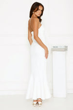 Luxe Reverie Strapless Maxi Dress White