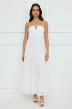 Sunshine Escape Halter Maxi Dress White
