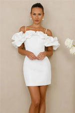 Love On Lock Off Shoulder Mini Dress White
