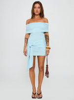 Island Girl Tie Skirt Mini Dress Light Blue
