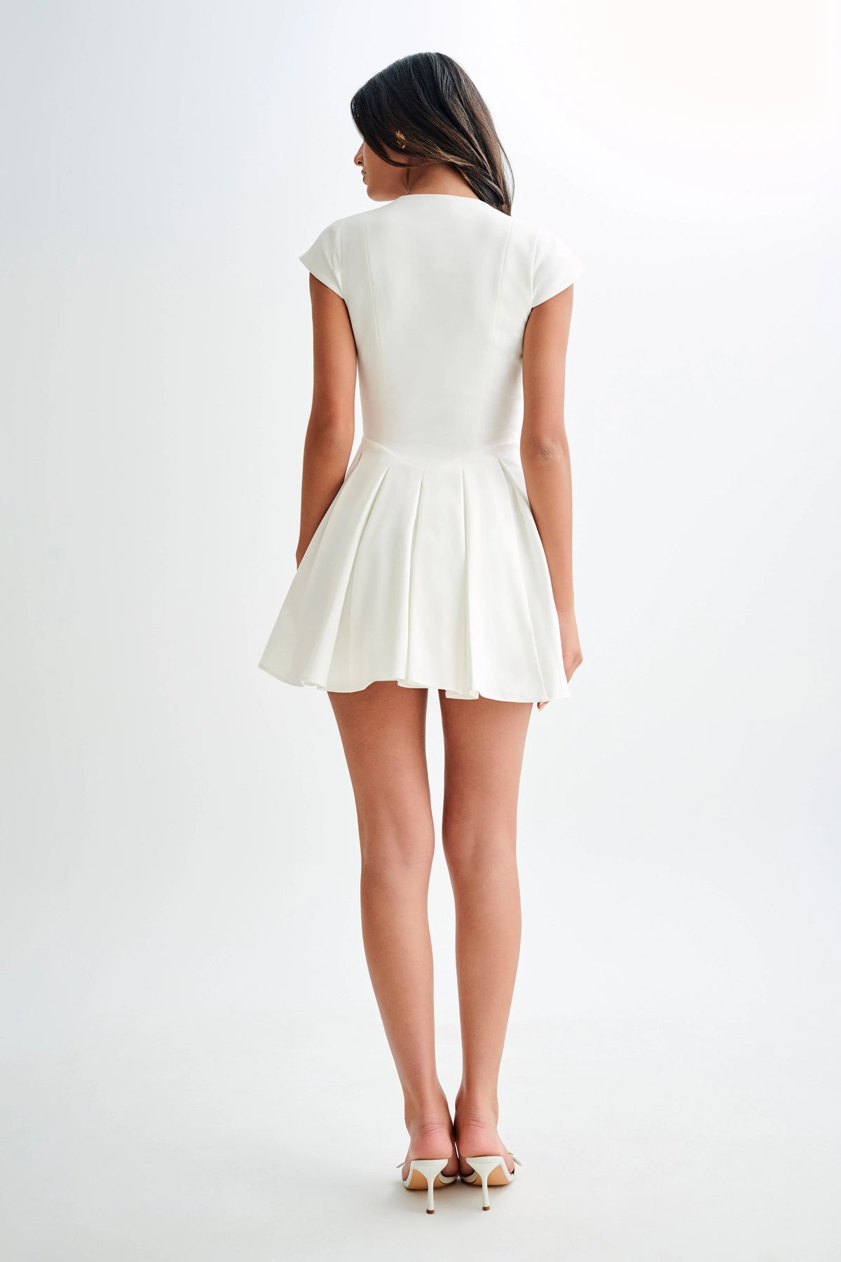 Keely Cotton Cap Sleeve Mini Dress - White