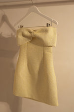 MESHKI Elizabeth Tweed Bow Mini Dress - Lemon