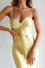 Azara Pintuck Bodice Maxi Dress Yellow