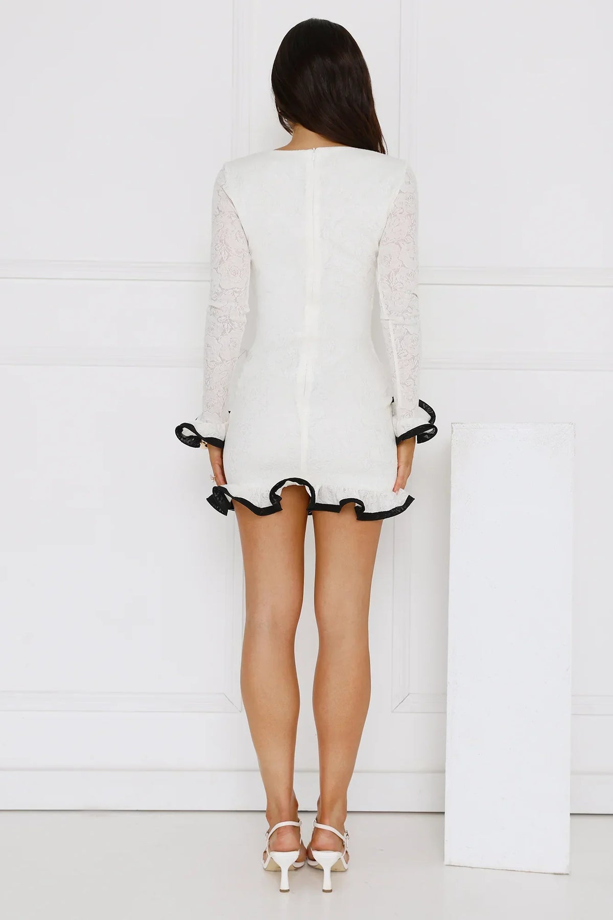 Luxury Lookbook Long Sleeve Mini Dress Off White