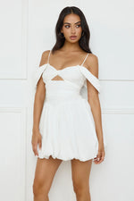 Poolside Perfect Off Shoulder Bubble Mini Dress White