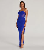 Rose Formal Mesh Corset Column Dress