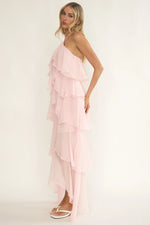 Darylyn Tiered Ruffle Maxi Dress Pink