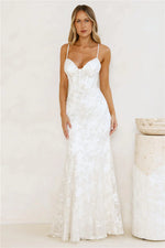 On The Silver Screen Sequin Maxi Dress Off White