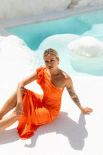 In These Moments One Shoulder Maxi Dress Orange