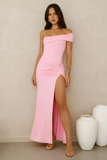 Lavish Luxe Off Shoulder Maxi Dress