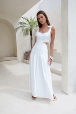 Laced In Time Maxi Dress White