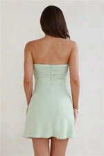 Sultry Vibes Strapless Mini Dress Sage