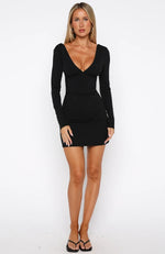 Diva Energy Long Sleeve Mini Dress Black