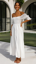 Cierra Midi Dress - White