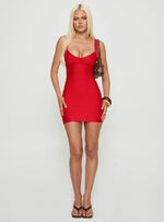 Justina Bandage Mini Dress Red