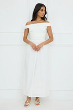 Camellia Charm Off Shoulder Maxi Dress