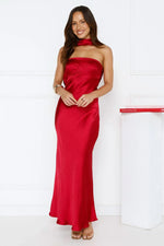 Precious Pearl Satin Maxi Dress