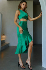 Just A Rumor Cut-Out Midi Dress Green