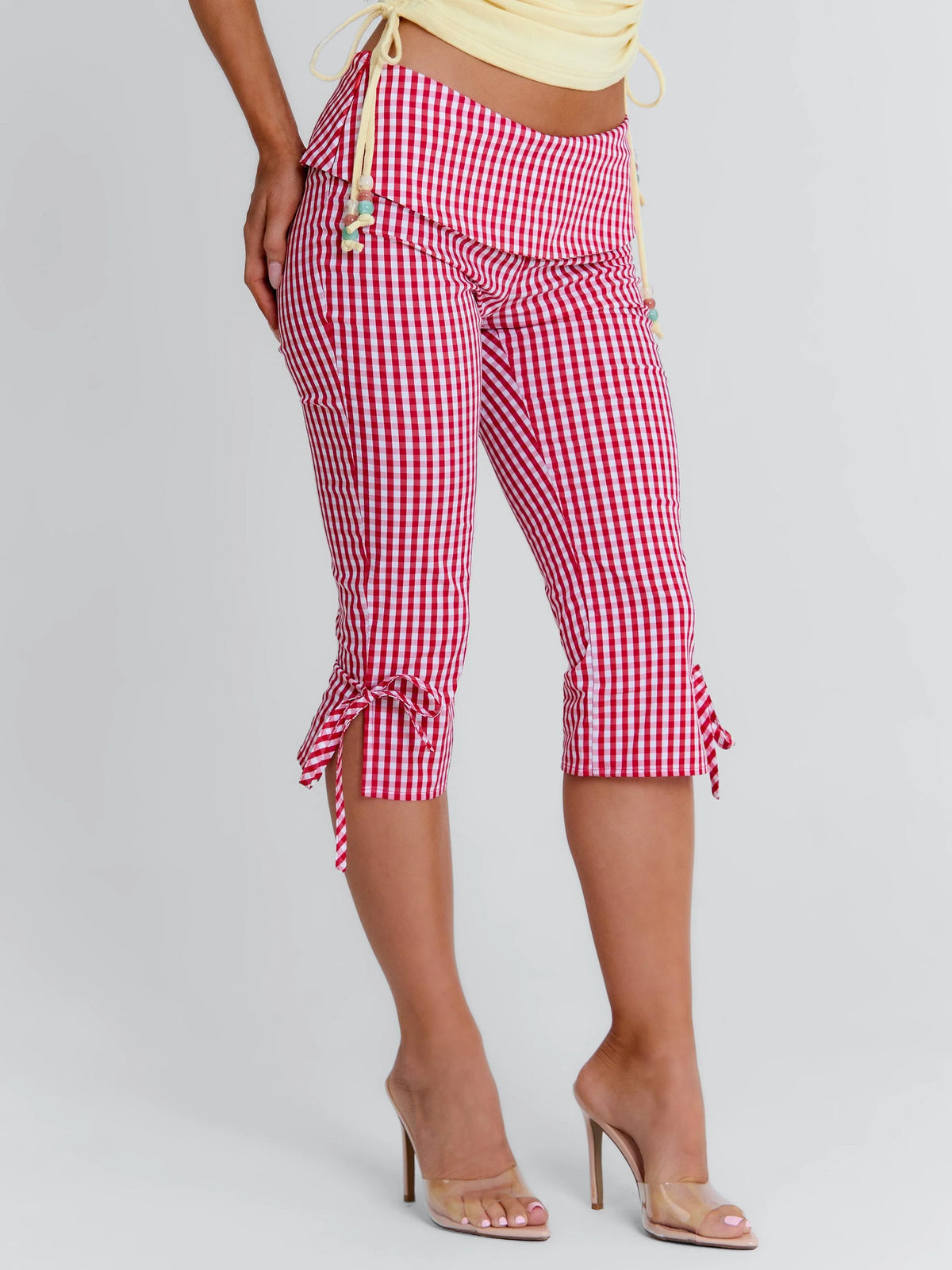 Lennix Capri Pant Red Gingham