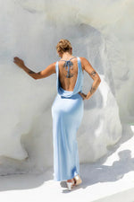 Moonlit Palms Satin Maxi Dress