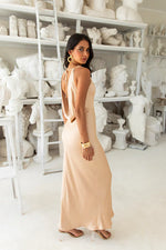 Moonlit Palms Satin Maxi Dress