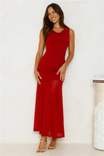 Honey Drizzle Mesh Maxi Dress