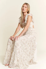 Jade By Jane Full Size Ruffle Sleeve Tiered Maxi Dress Plus Size