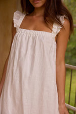 Lily 100% Linen Maxi Dress White