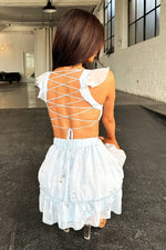Deborah Cut Out Mini Dress - Baby Blue