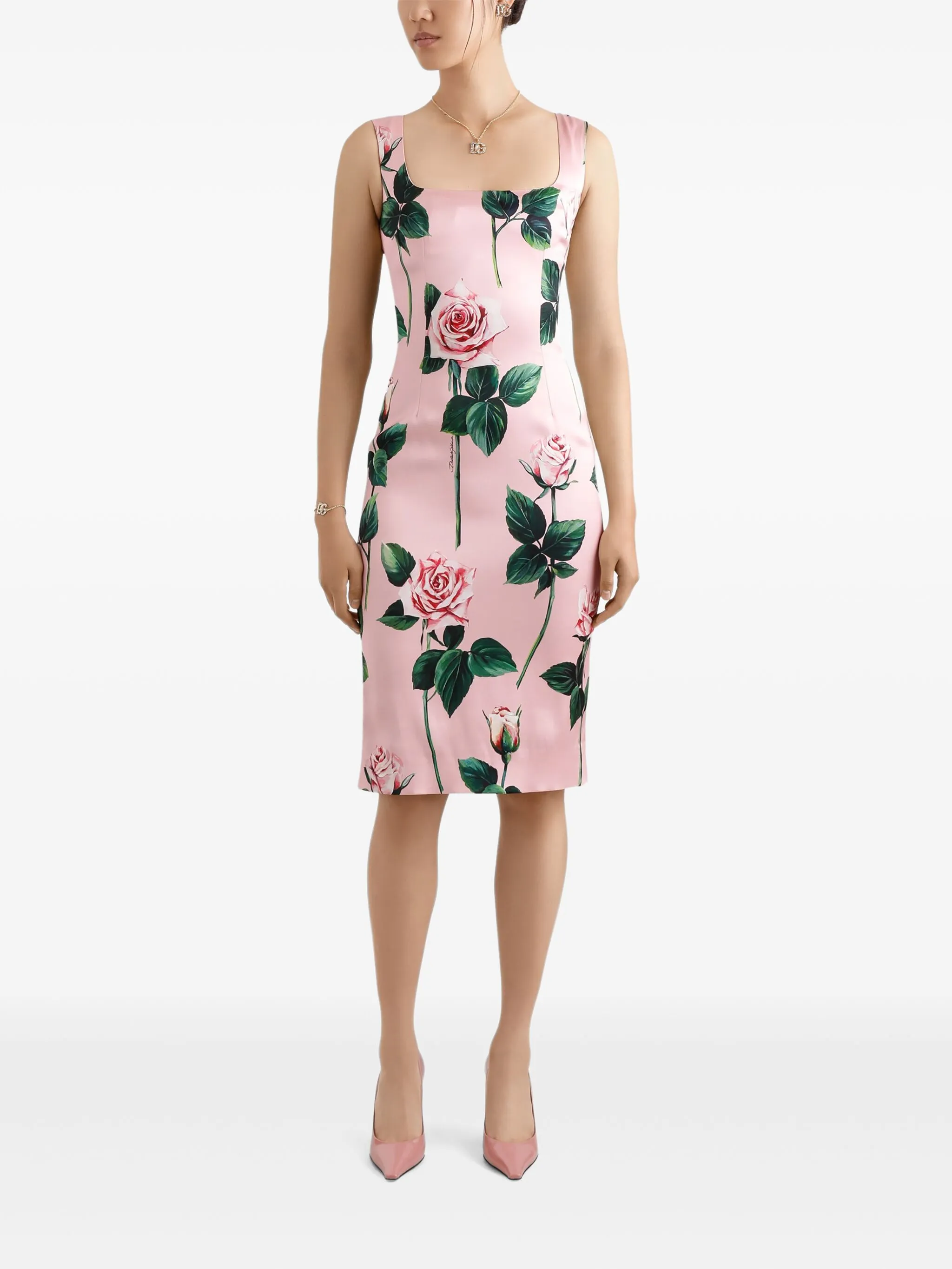 Floral-Print Midi Dress
