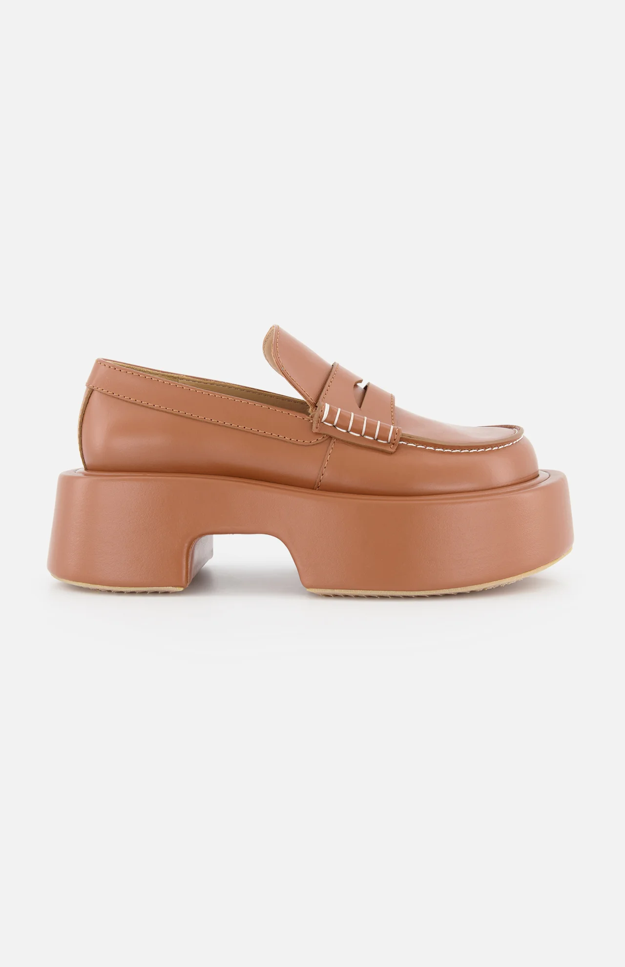 Platform Oversized Leather Loafer Shoe