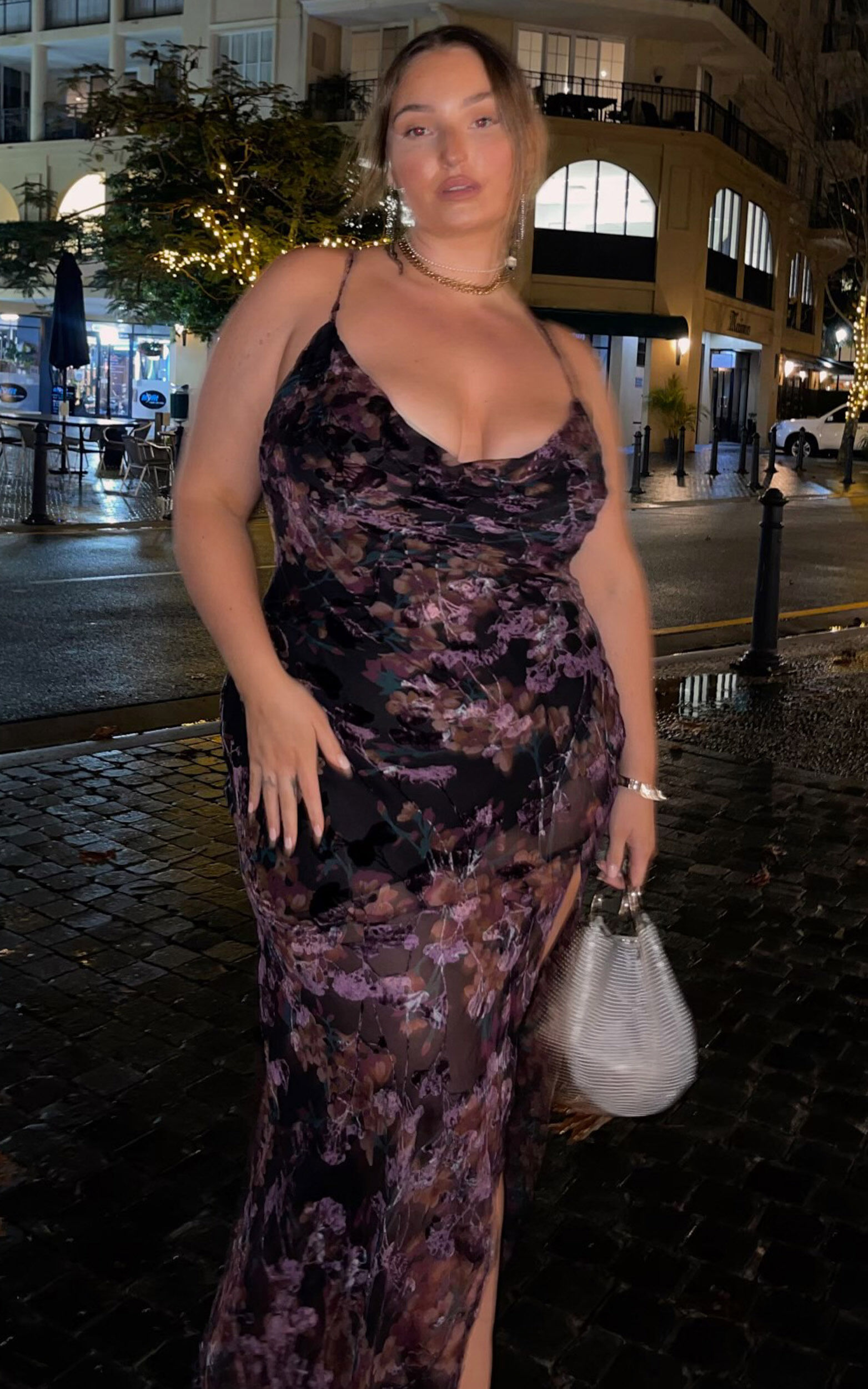 Aletta Maxi Dress - Cowl Cross Back Dress in Aletta Burn Out Floral