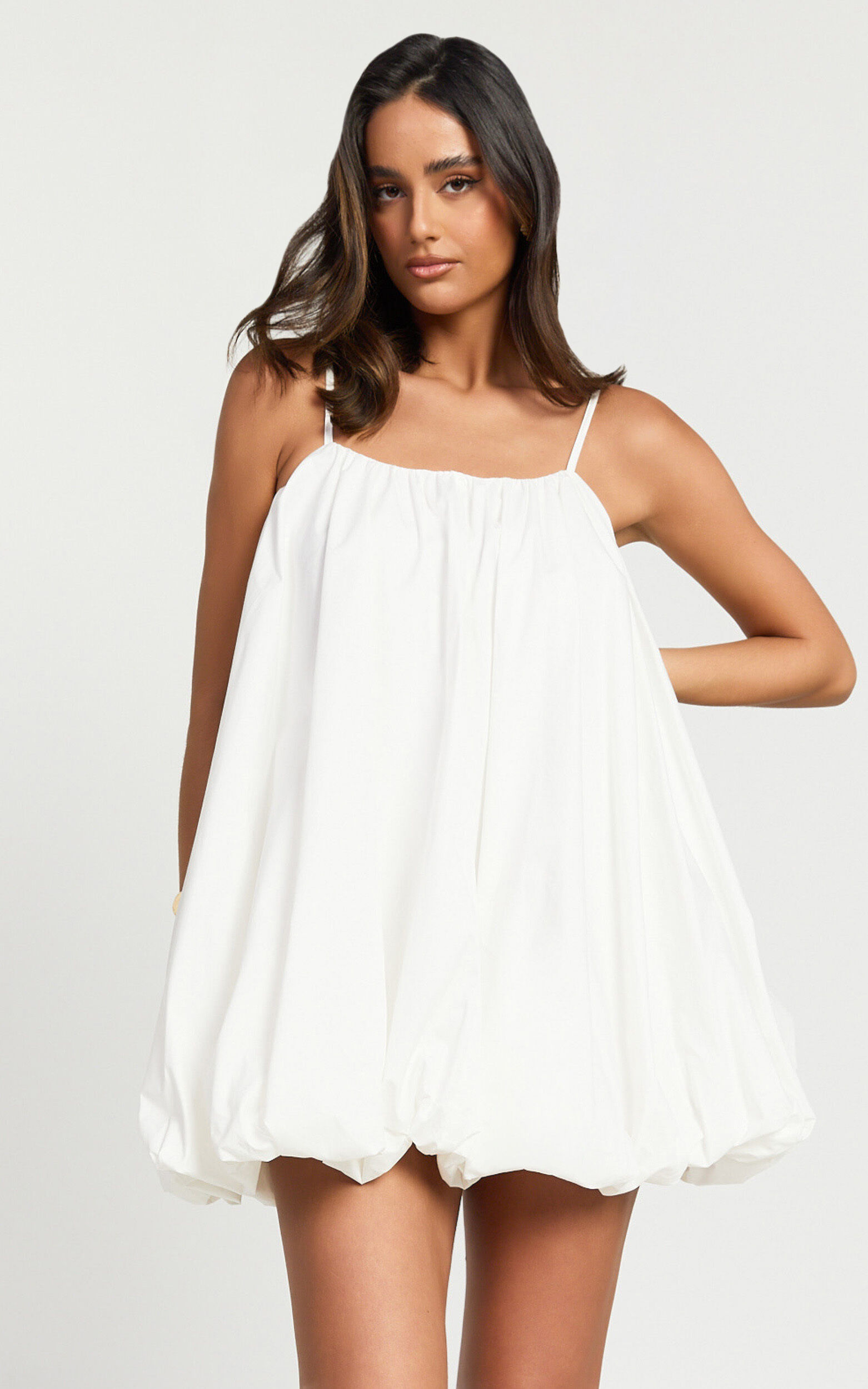 Marites Mini Dress - Bubble Mini Dress in White