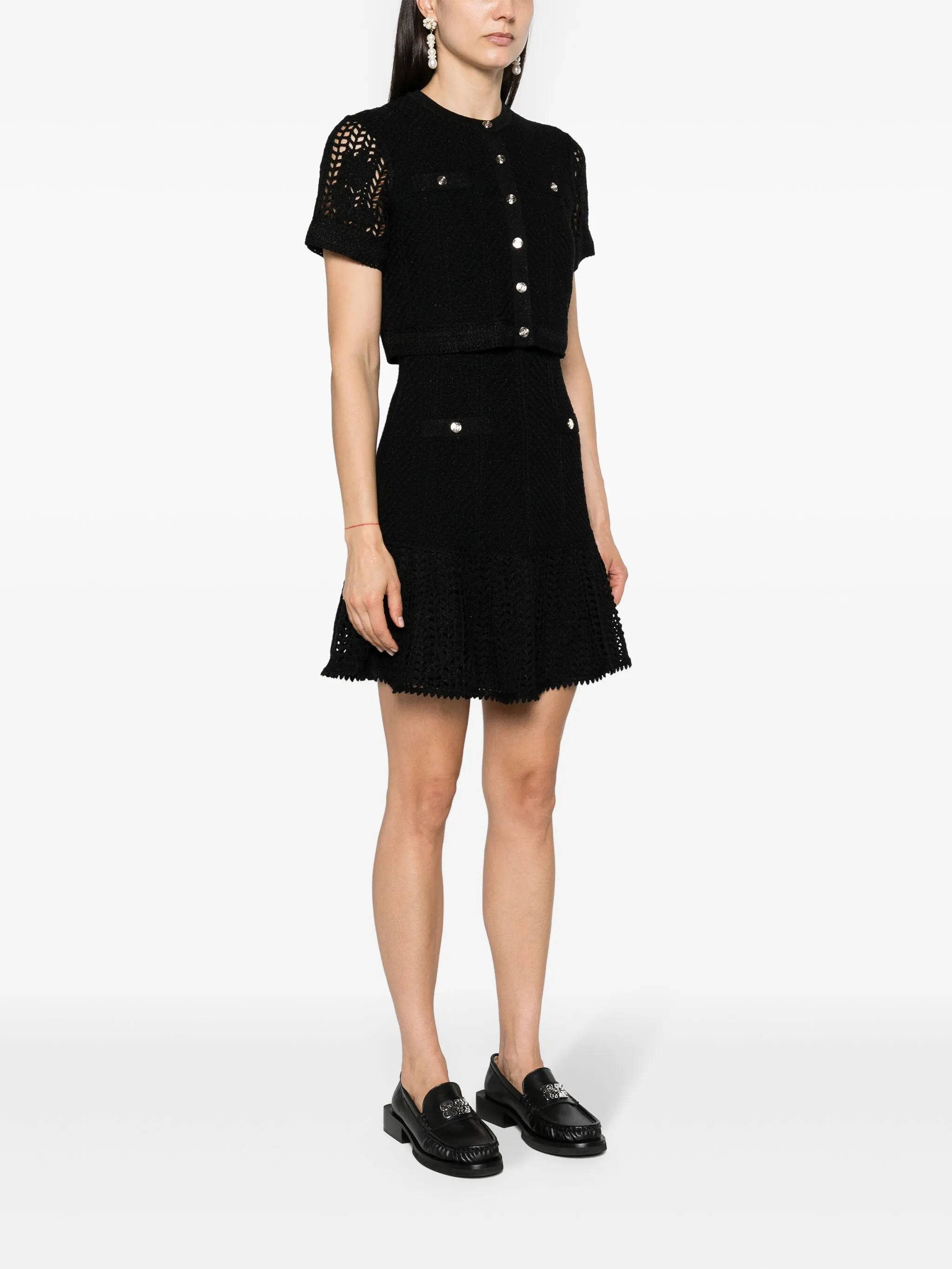 Layered Crochet Mini Dress